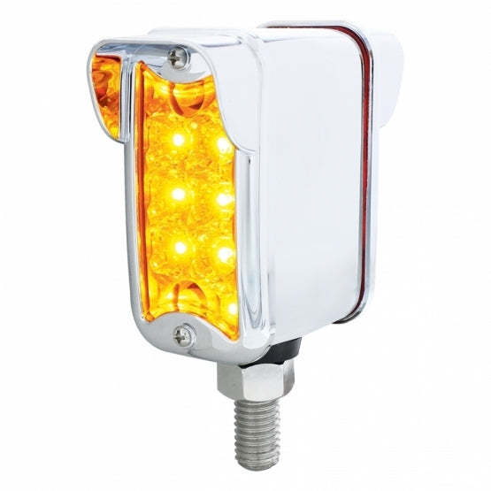 CARD10 AMBER/10 RED LED DUAL FUNCTION STRAIGHT MOUNT DOUBLE FACE REFLECTOR LIGHT W/VERTICAL VISOR - AMBER LENS/RED LENS