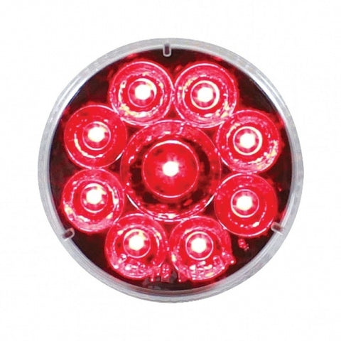 9 RED LED 2 1/2" REFLECTOR CLEARANCE/MARKER LIGHT - CLEAR LENS