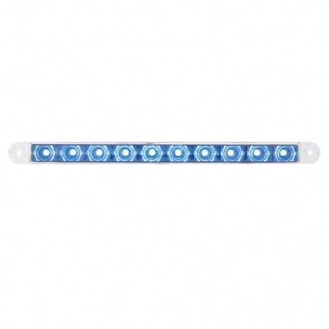 10 LED 9" AUXILIARY LIGHT BAR - BLUE LED/CLEAR LENS