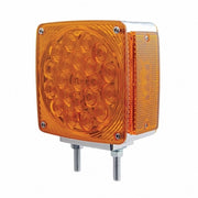 21x2 AMBER/3 AMBER LED SQUARE DOUBLE FACE TURN SIGNAL LIGHT W/ DOUBLE STUD - AMBER LENS 