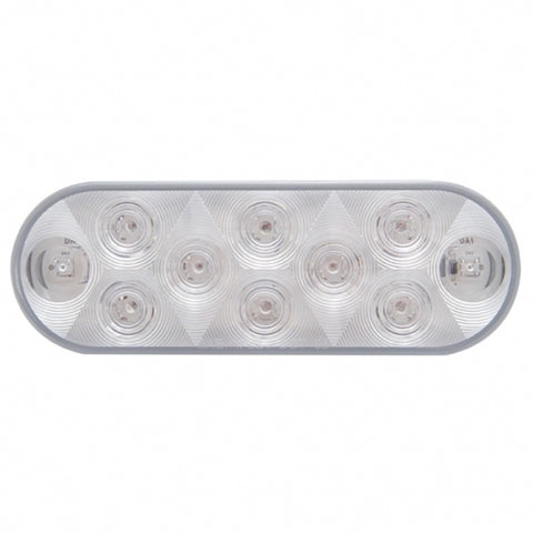 10 WHITE LED OVAL UTILITY/AUXILIARY LIGHT - CLEAR LENS