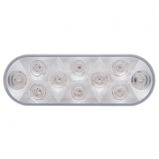 10 WHITE LED OVAL UTILITY/AUXILIARY LIGHT - CLEAR LENS