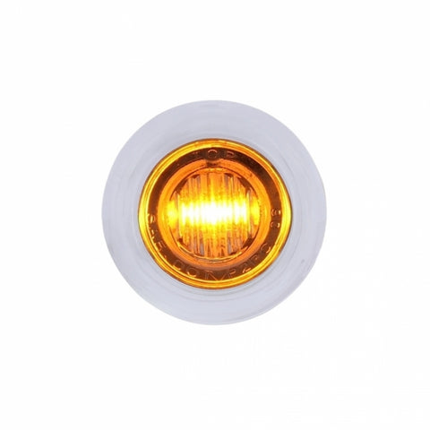 3 AMBER LED DUAL FUNCTION MINI AUXILIARY/UTILITY LIGHT W/ S.S. BEZEL - CLEAR LENS