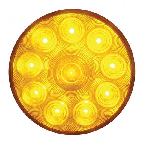 10 AMBER LED 4" ROUND P/T/C LIGHT - AMBER LENS