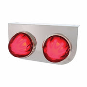  TWO 9 LED DUAL FUNCTION STAINLESS “GLO” LIGHT BRACKET - RED LED / RED LENS