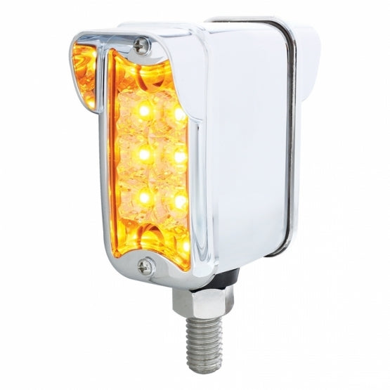 CARD10 AMBER/10 RED LED DUAL FUNCTION STRAIGHT MOUNT DOUBLE FACE REFLECTOR LIGHT W/VERTICAL VISOR - CLEAR LENS/CLEAR LENS