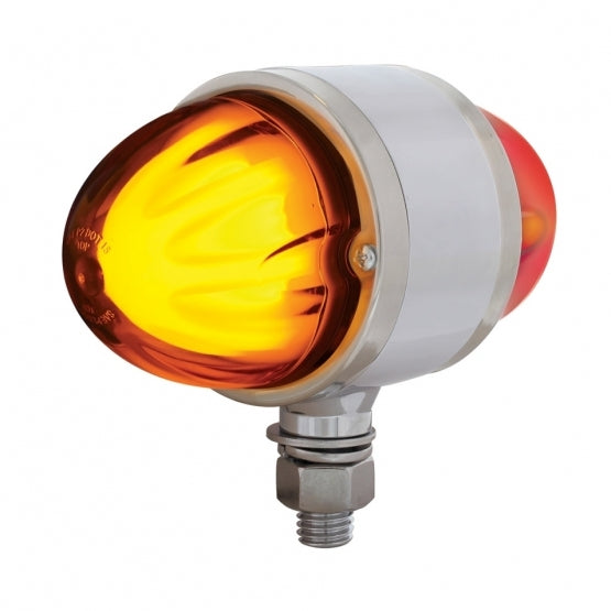  9 LED DUAL FUNCTION DOUBLE FACE “GLO” LIGHT - AMBER LED / AMBER LENS & RED LED / RED LENS