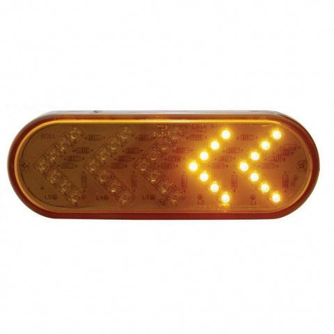 35 AMBER LED SEQUENTIAL OVAL TURN SIGNAL LIGHT - AMBER LENS