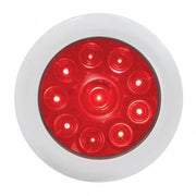 10 RED LED 4" S/T/T LIGHT W/ CHROME BEZEL - RED LENS 