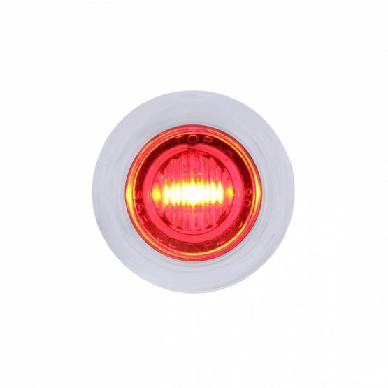 3 RED LED DUAL FUNCTION MINI AUXILIARY/UTILITY LIGHT W/ S.S. BEZEL - CLEAR LENS