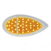 39 AMBER LED "TEARDROP" P/T/C LIGHT W/ CHROME FLUSH MOUNT SINGLE BAR DESIGN BEZEL - AMBER LENS