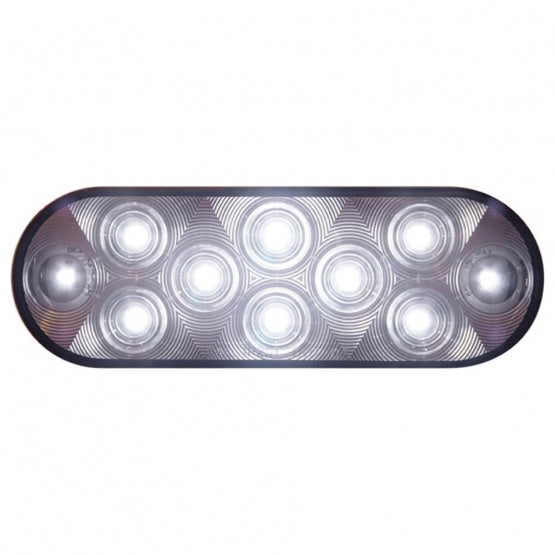 10 WHITE LED OVAL UTILITY/AUXILIARY LIGHT - CLEAR LENS 