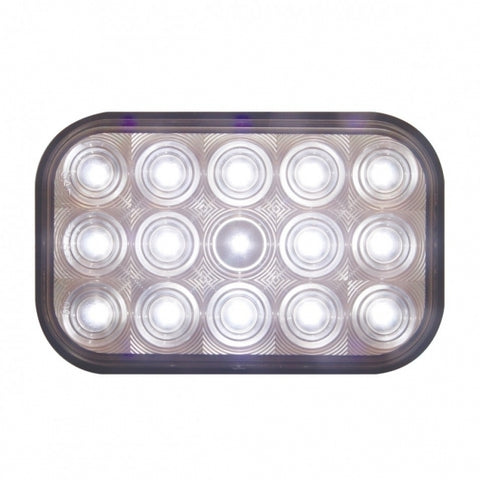 15 WHITE LED RECTANGULAR UTILITY/AUXILIARY LIGHT - CLEAR LENS