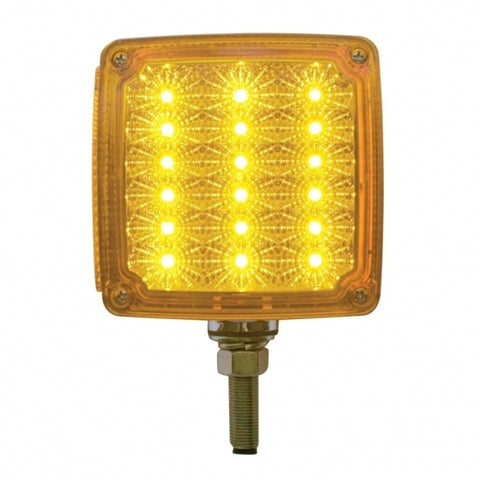 18 AMBER/RED LED SQUARE DOUBLE FACE SINGLE STUD REFLECTOR LIGHT - DRIVER SIDE
