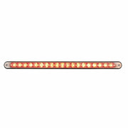 19 LED 12" REFLECTOR LIGHT BAR WITH BLACK HOUSING - RED LED/CLEAR LENS