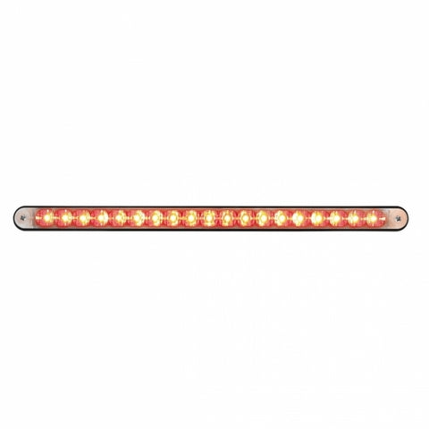 19 LED 12" REFLECTOR LIGHT BAR WITH BLACK HOUSING - RED LED/CLEAR LENS