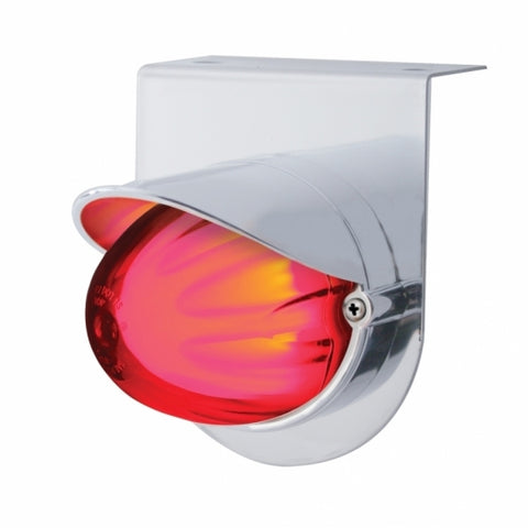  9 LED DUAL FUNCTION STAINLESS “GLO” LIGHT BRACKET WITH VISOR - RED LED / RED LENS