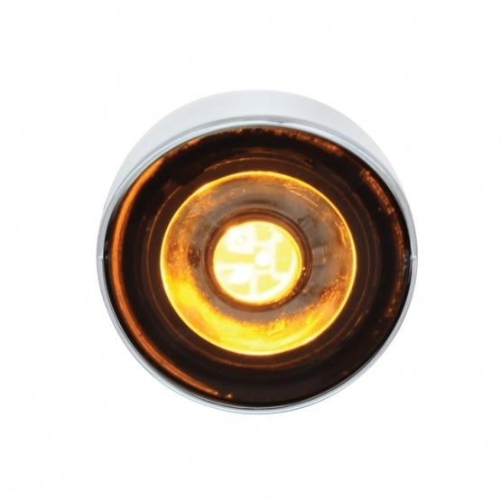 3 HIGH POWER LED 1" AUXILIARY/UTILITY LIGHT WITH VISOR - DUAL FUNCTION - AMBER LED/CLEAR LENS