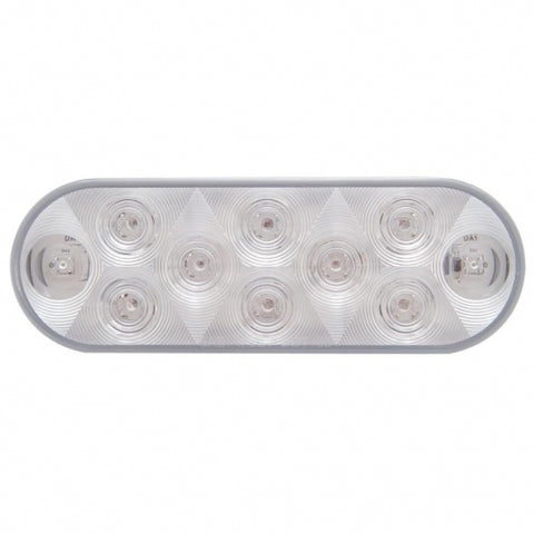 10 AMBER LED OVAL P/T/C LIGHT - AMBER LENS