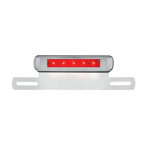 Chrome License Plate Light & Bracket With Red LED 3rd Brake Light - Red LED/Red Lens